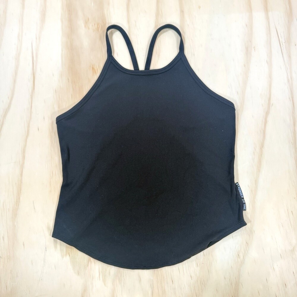 Lululemon Stronger As One Ribbed Racerback Black Tank Size 6 EUC